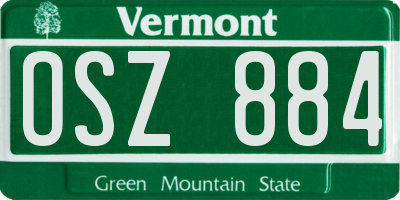 VT license plate OSZ884