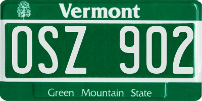VT license plate OSZ902