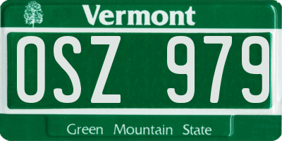 VT license plate OSZ979