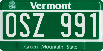 VT license plate OSZ991