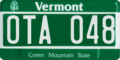 VT license plate OTA048