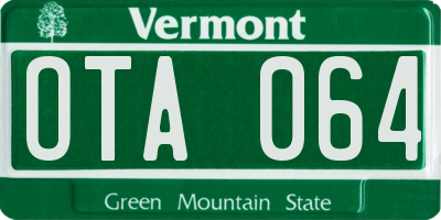 VT license plate OTA064