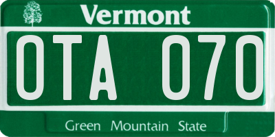 VT license plate OTA070