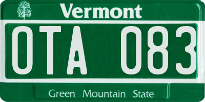 VT license plate OTA083