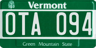 VT license plate OTA094