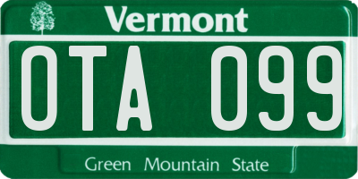 VT license plate OTA099