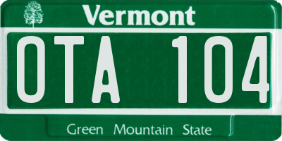 VT license plate OTA104