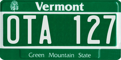 VT license plate OTA127