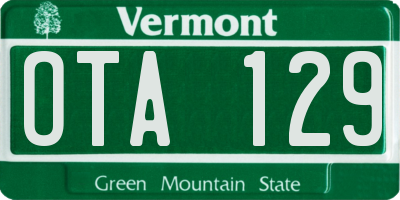 VT license plate OTA129