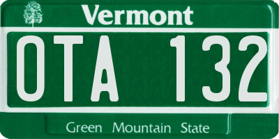 VT license plate OTA132