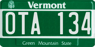 VT license plate OTA134