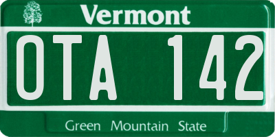 VT license plate OTA142