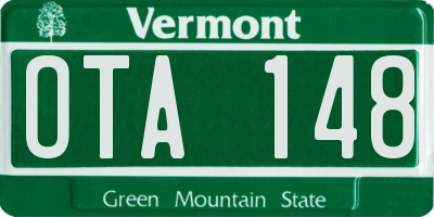 VT license plate OTA148