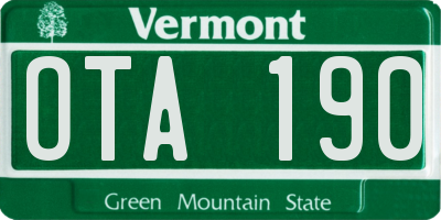 VT license plate OTA190