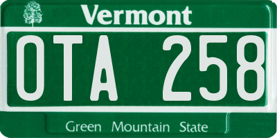 VT license plate OTA258
