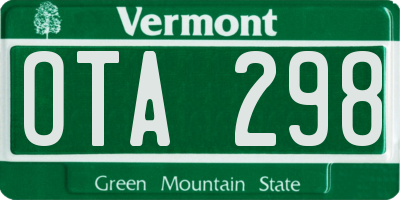 VT license plate OTA298