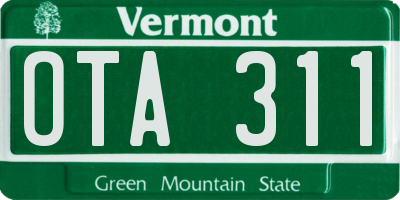 VT license plate OTA311