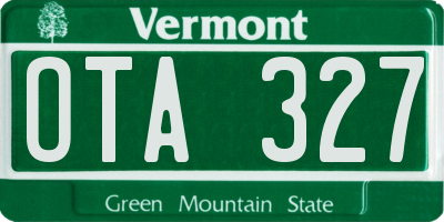 VT license plate OTA327