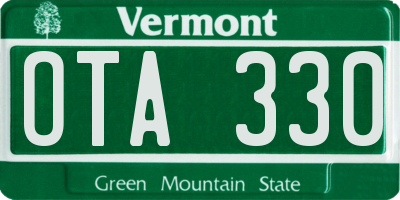 VT license plate OTA330