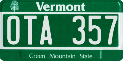 VT license plate OTA357