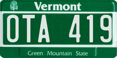 VT license plate OTA419
