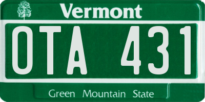 VT license plate OTA431