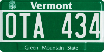 VT license plate OTA434