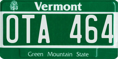 VT license plate OTA464