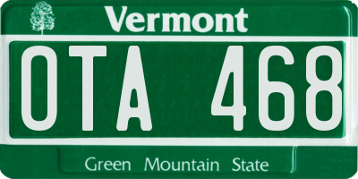 VT license plate OTA468