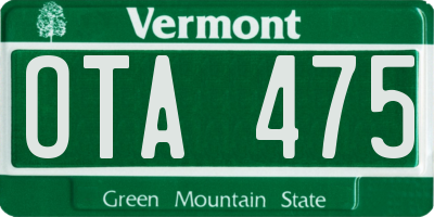 VT license plate OTA475