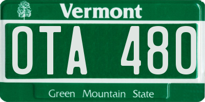 VT license plate OTA480