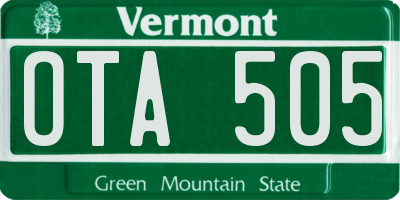 VT license plate OTA505