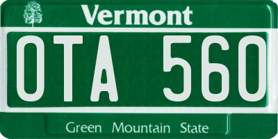 VT license plate OTA560