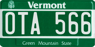 VT license plate OTA566
