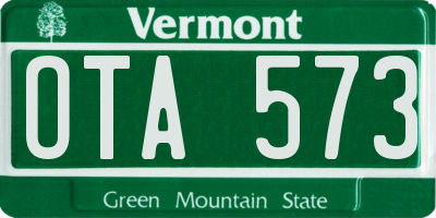 VT license plate OTA573