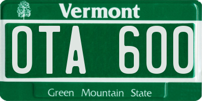 VT license plate OTA600