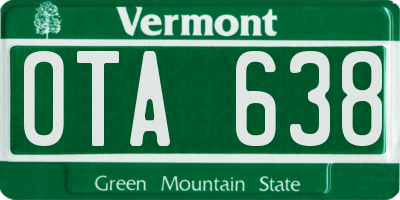 VT license plate OTA638