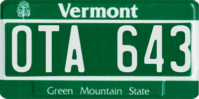 VT license plate OTA643