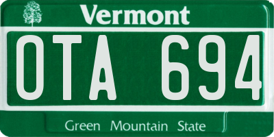 VT license plate OTA694