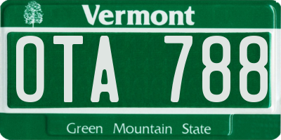 VT license plate OTA788