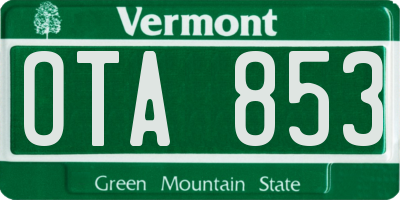 VT license plate OTA853