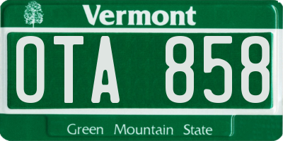 VT license plate OTA858