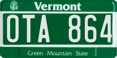 VT license plate OTA864