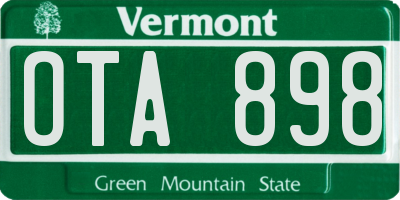 VT license plate OTA898