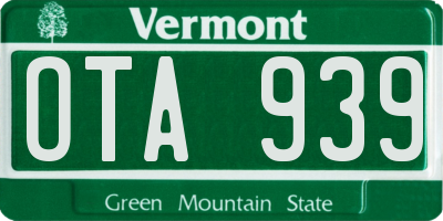 VT license plate OTA939