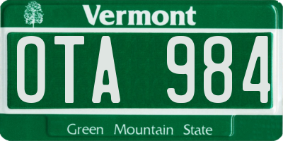 VT license plate OTA984