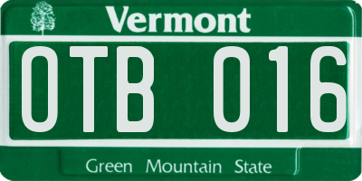 VT license plate OTB016