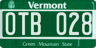 VT license plate OTB028