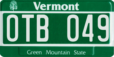 VT license plate OTB049