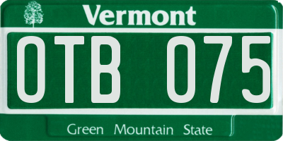 VT license plate OTB075
